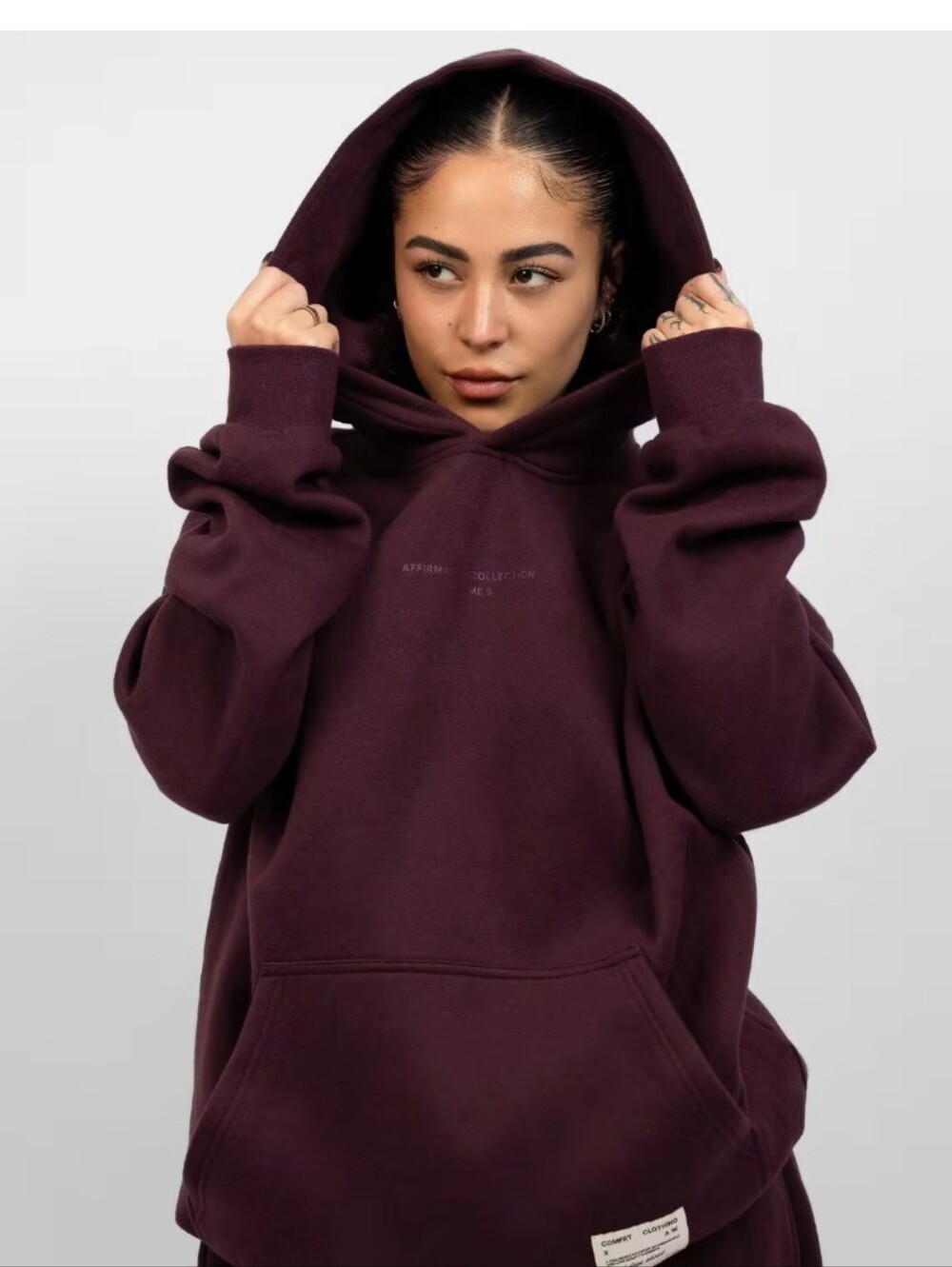 Comfrt x Affirmative Collection Maroon Hoodie Good Days - Small